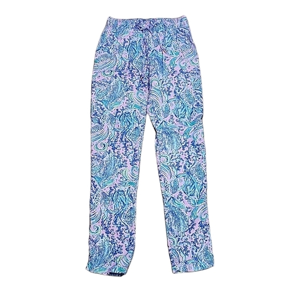 Lilly Pulitzer lilac rose We Mermade It 100% Linen pants size XXS
